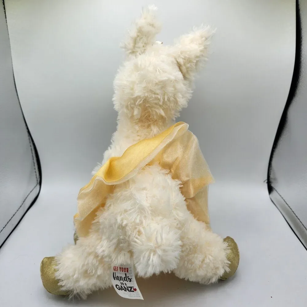 Ganz Festive Ballerina Llama Plush Gold Tutu Dance Beans Stuffed Plush Toy (A)